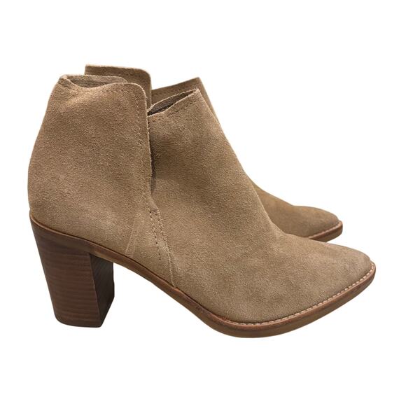 Dolce Vita Spade Women's Size 7.5 Brown Suede Western Heeled Chelsea Ankle Boots - Picture 1 of 8